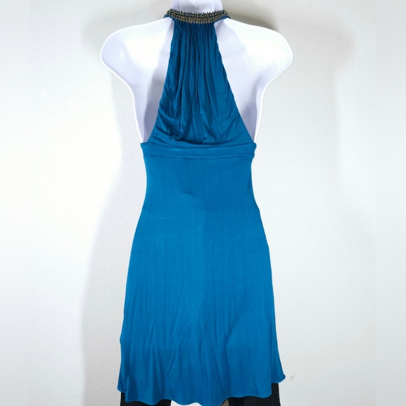 Sky Tank Top Teal/Blue with Beaded Sequined Size Small - Picture 2 of 9